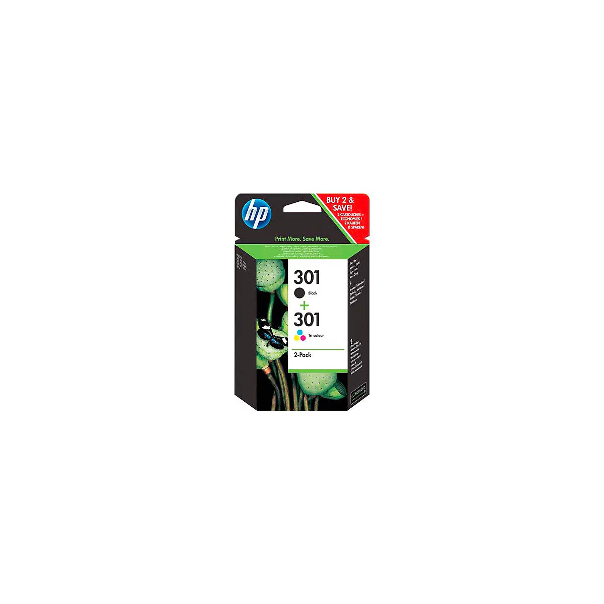 Lot de cartouches d'imprimante n° 301 HP, noir, couleur (N9J72AE)