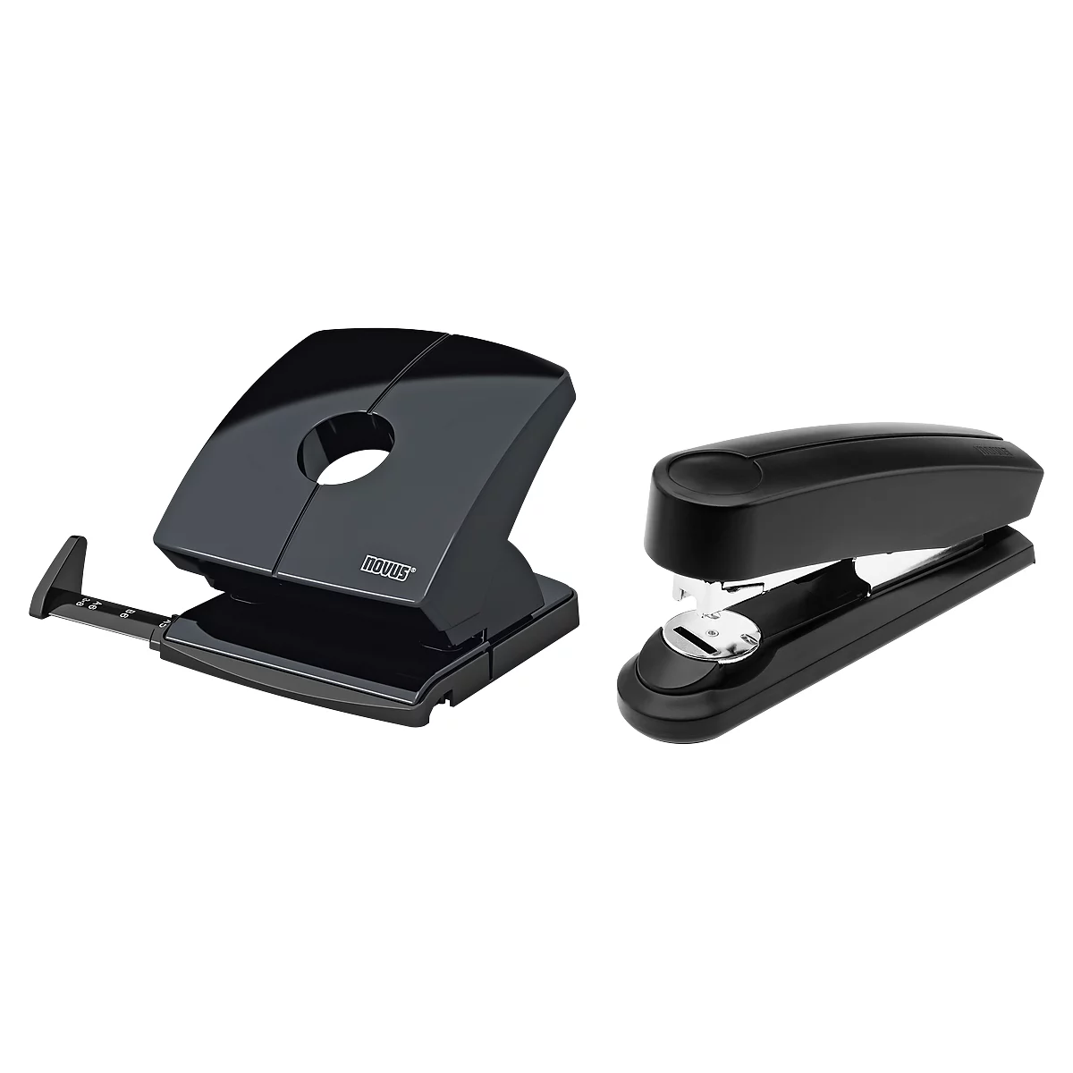 Lot éco agrafeuse B4 FC + perforateur B 230 Novus, pour 50 feuilles, perforateur 30 feuilles, noir