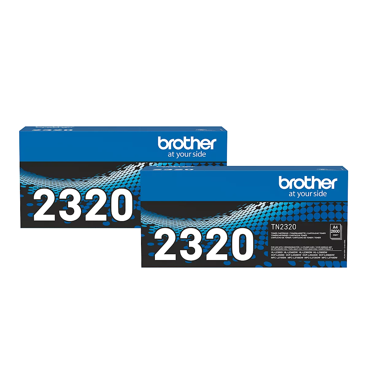 Lot éco toner TN-2320 Brother, rendement total d'impression : env. 5200 pages, noir, 2 p.