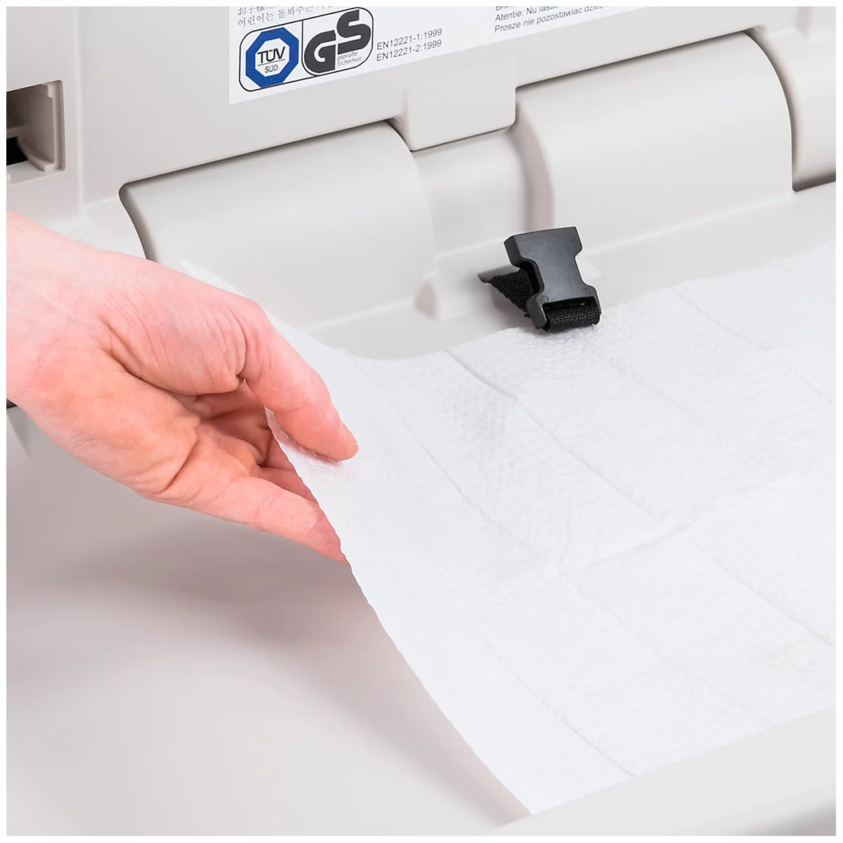 Luiertafelonderleggers Rubbermaid®, 2-laags, antimicrobieel, papier, L 355,6 x B 317,5 x H 152,4 mm, wit, 320 stuks in doos