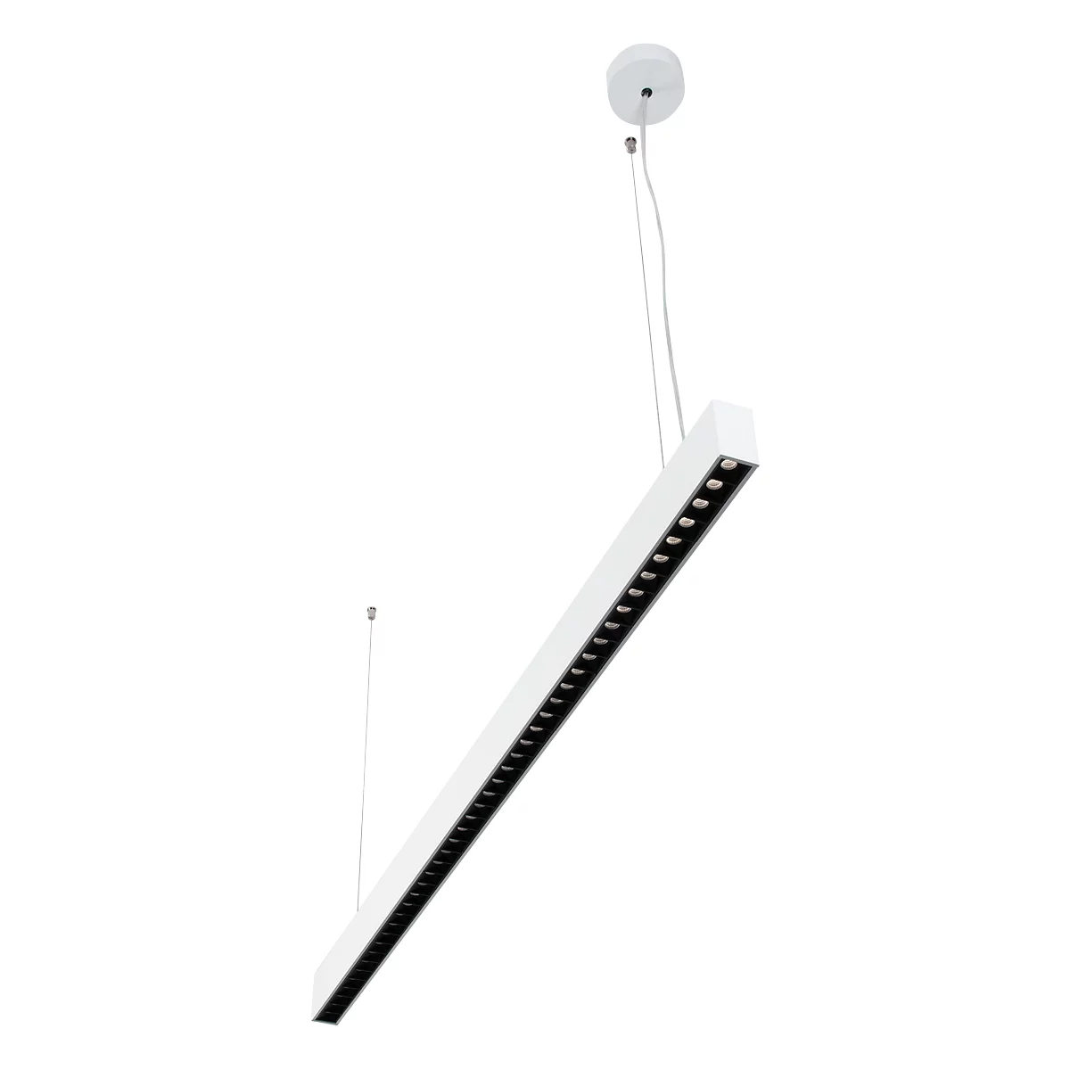 Luminaire suspendu à LED Dotlux STYLFREE, puissance 50 W, 6500 lm, 4000 K, adapté aux postes de travail avec écran, aluminium, blanc