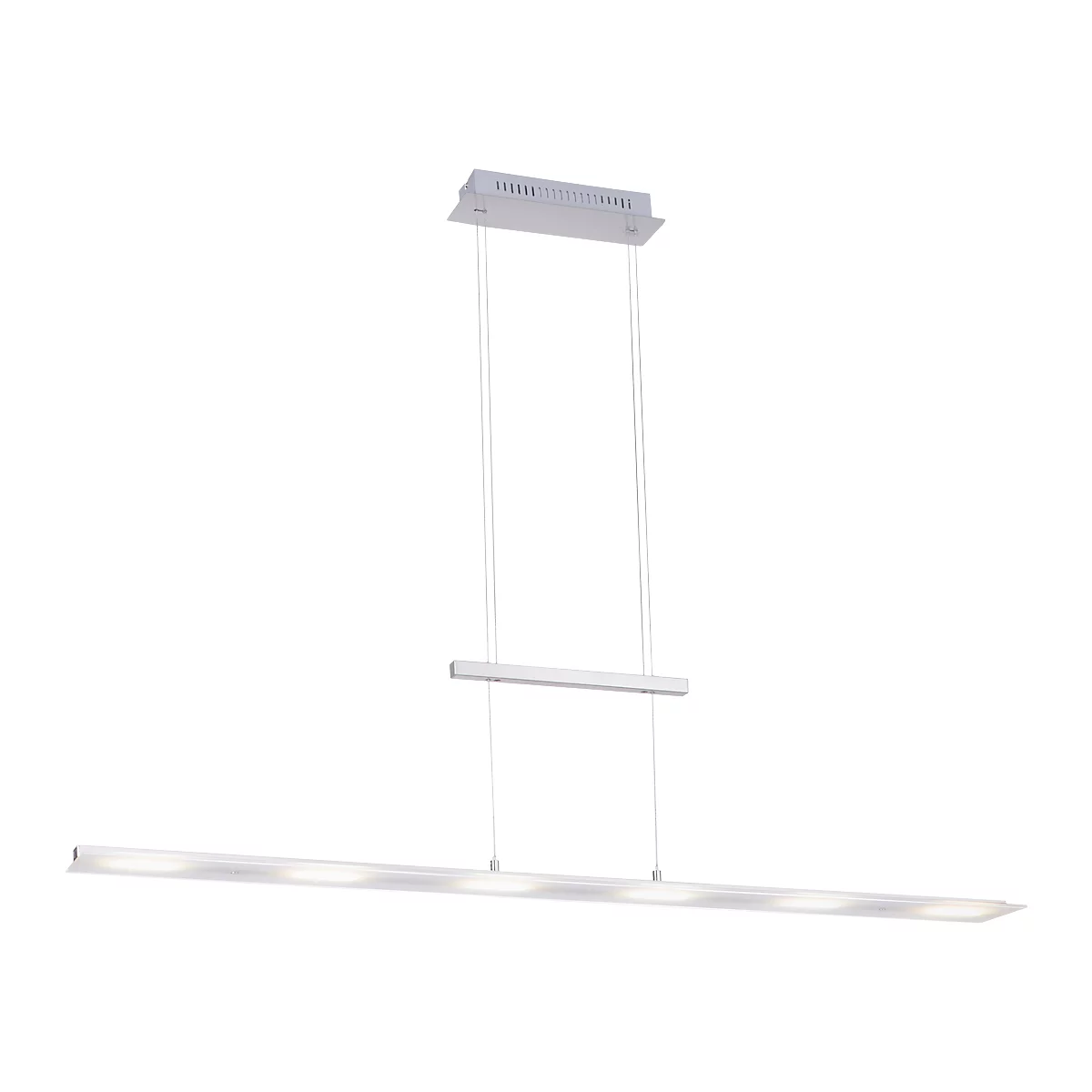 Luminaire suspendu à LED NELE, variateur continu à capteur, 6 x 4 W, 2700 lm, 2700-5000 K, L 1300 x l 120 mm, couleur acier