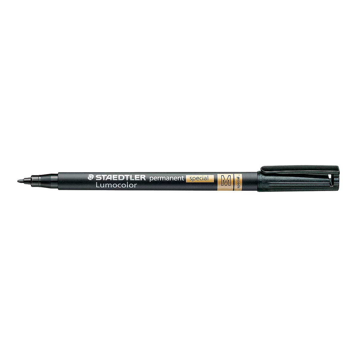 Black Staedtler felt-tip pen. Inscription: Lumocolor permanent.