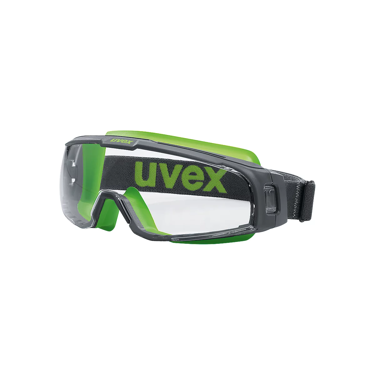 Lunettes de protection u-sonic Uvex, EN 166, EN 170, polycarbonate transparent, monture gris/citron vert, protection UV 400, 5 p.