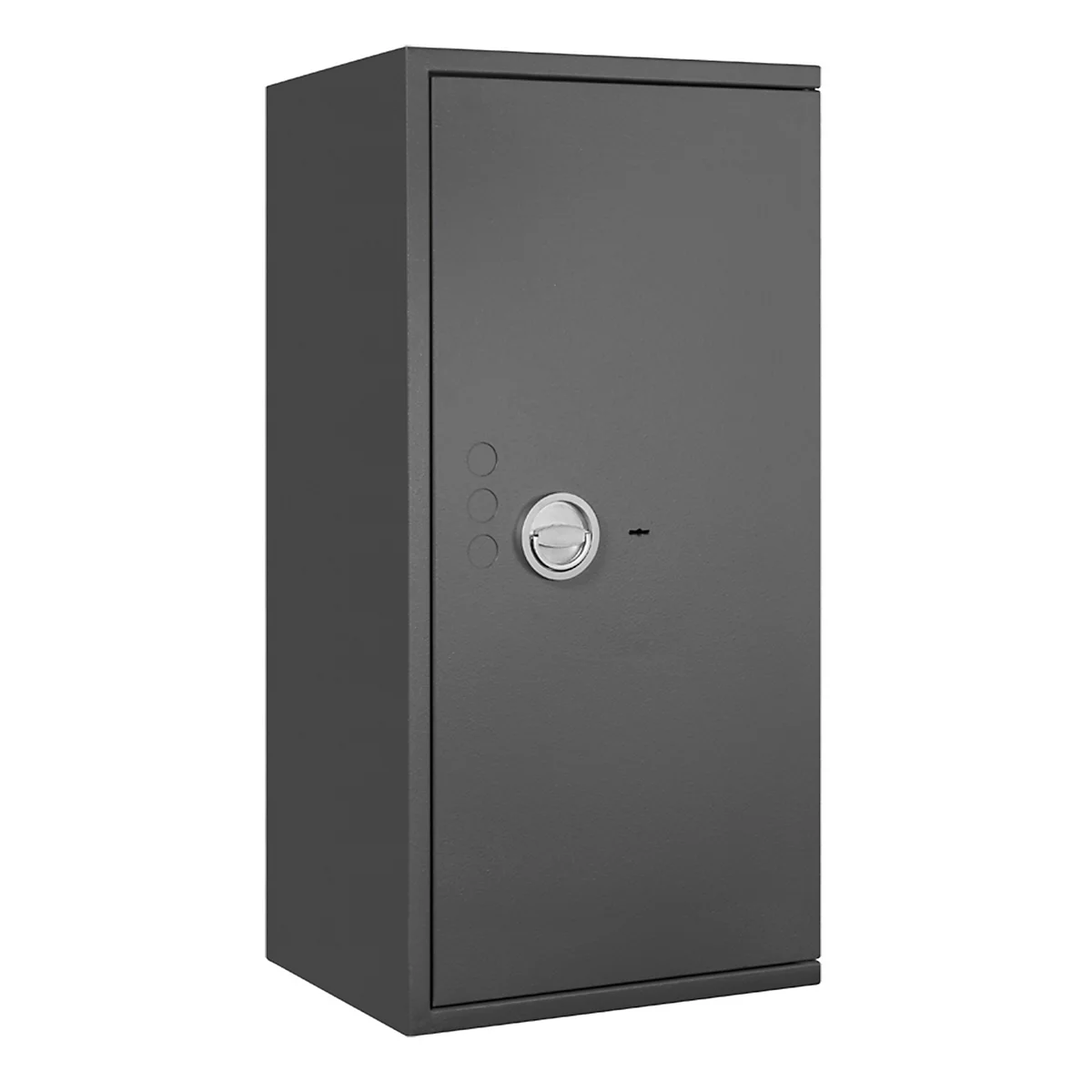 Lyra 7 safe, weerstandsklasse I volgens EN 1143-1, volume 118 l, deur rechts scharnierend, dubbelbaard slot met 2 sleutels, 2 legborden, incl. verankeringsmateriaal, B 500 x D 420 x H 1020 mm, grafietgrijs RAL 7024