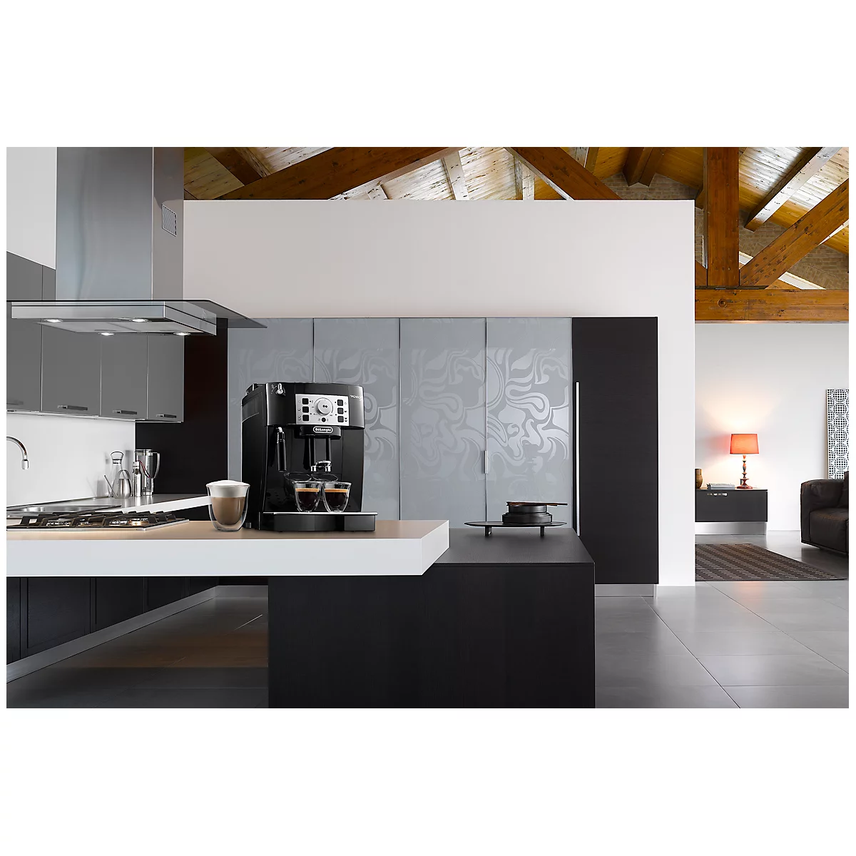 Machine à café De'Longhi Magnifica S ECAM 22.105.B, pour grains/poudre, jusqu'à 1,8 l/250 g, mousseur à lait, noir