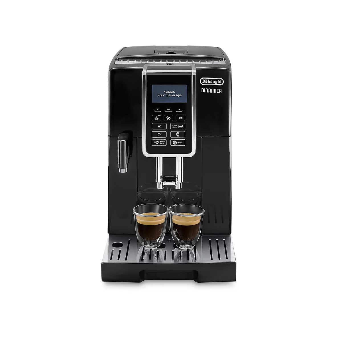 DeLonghi ECAM 356.57 B EX4 Dinamica Cafetera + depósito de leche negra con  función cafetera