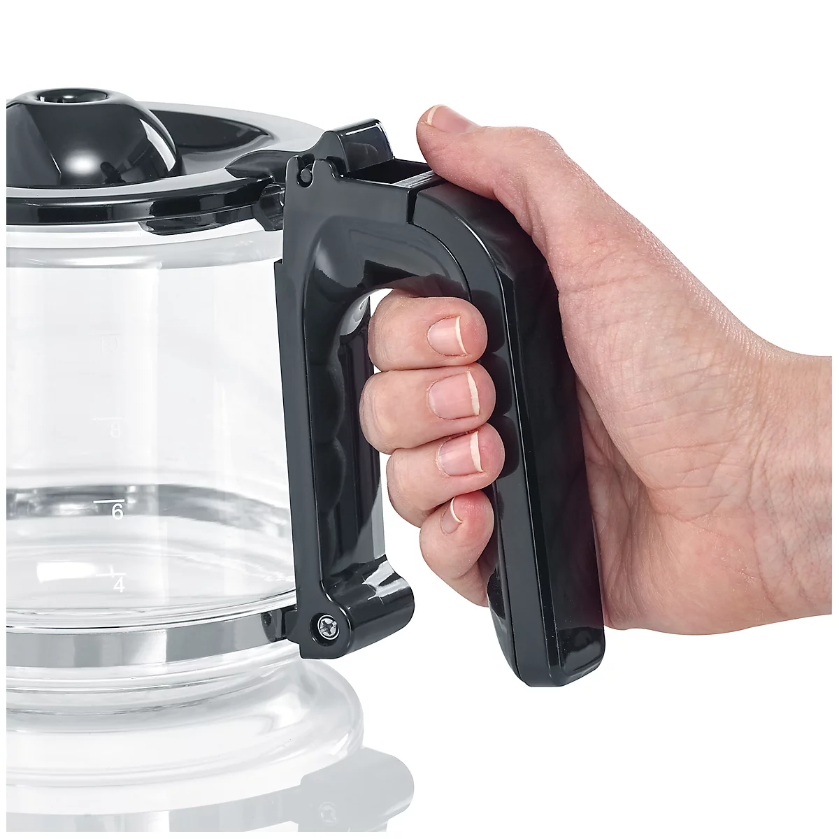 Machine à café Severin KA 4815, 1000 W, pour jusqu'à 10 tasses, arrêt automatique, système anti-gouttes, indicateur de niveau d'eau, avec verseuse en verre, noir