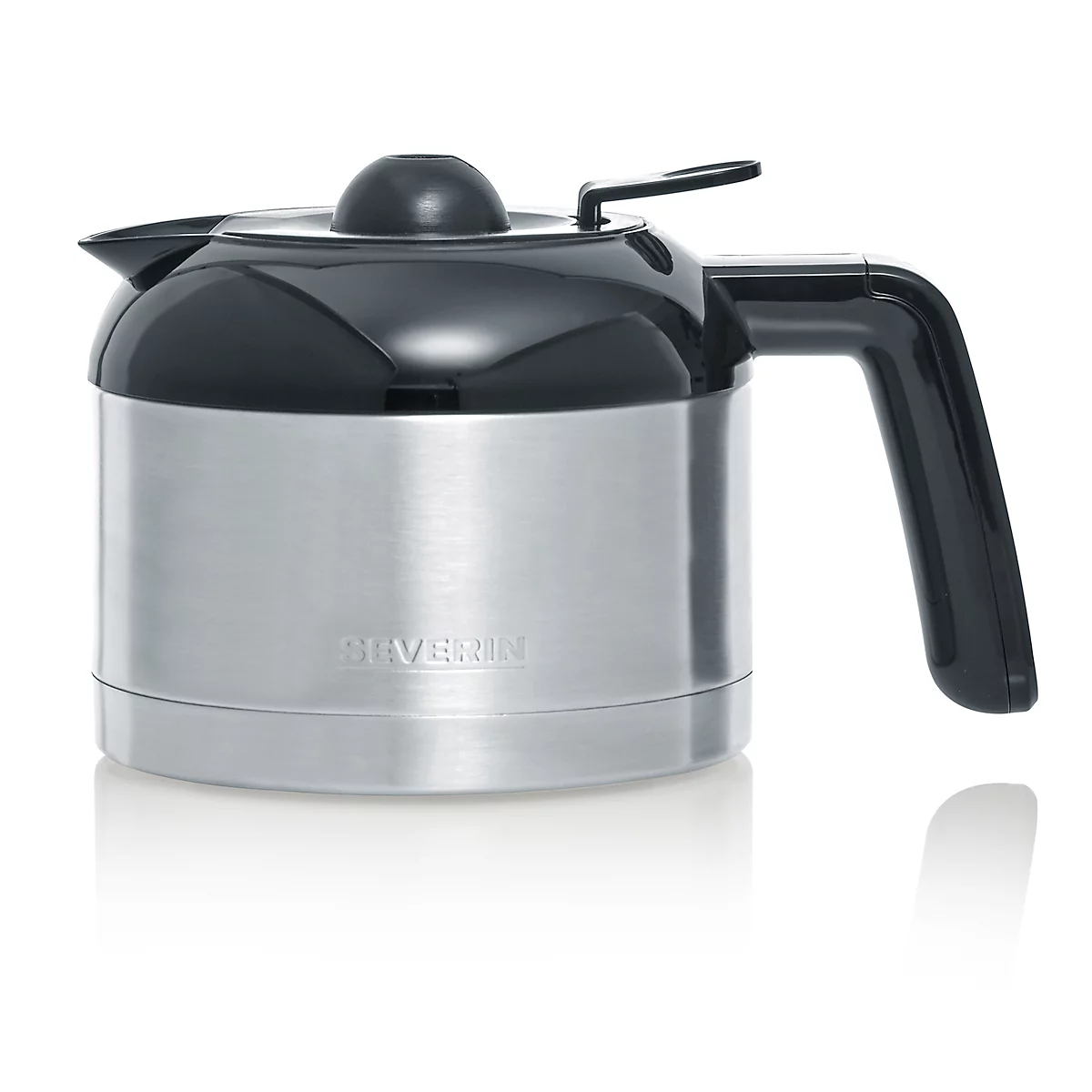 Machine à café Severin KA 4835, 1000 W, pour jusqu'à 8 tasses, arrêt automatique, système anti-gouttes, indicateur de niveau d'eau, avec verseuse en inox, noir