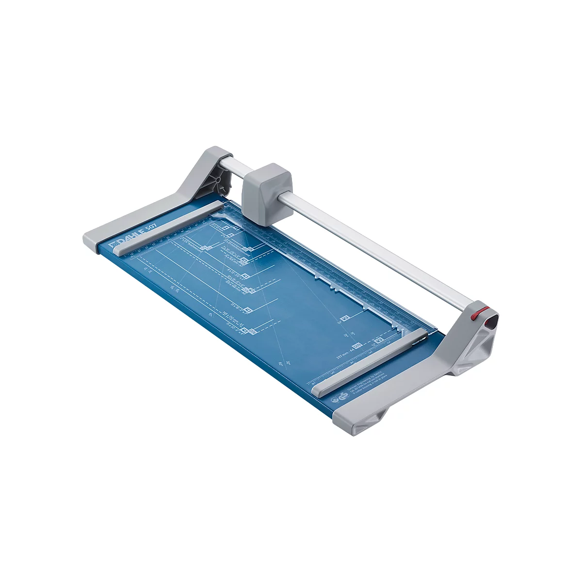 machine de coupe Dahle 507, longueur de coupe 320 mm, hauteur de coupe 8 tôles, table métallique avec pieds en caoutchouc