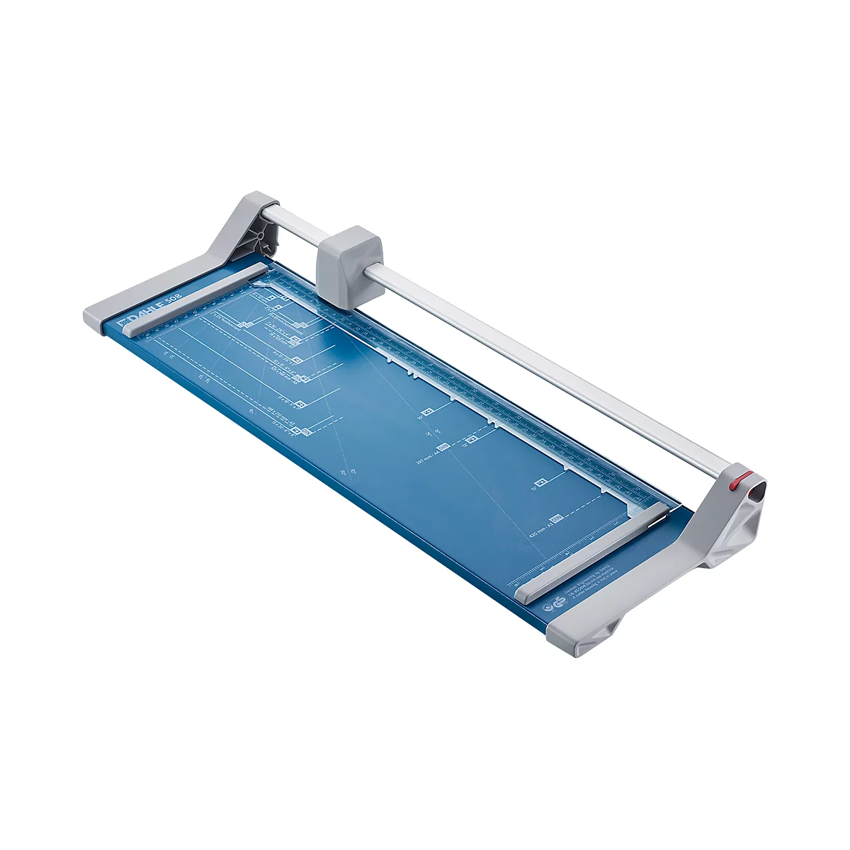 machine de coupe Dahle 508, longueur de coupe 460 mm, hauteur de coupe 6 feuilles, table métallique avec pieds en caoutchouc