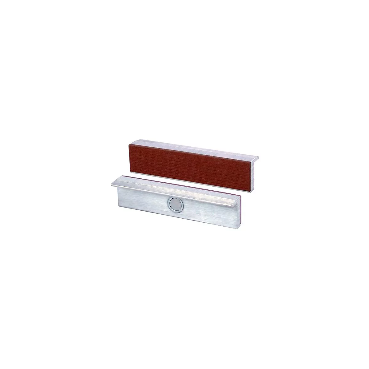 Deux barres métalliques, une avec un coussinet marron. En bas, un petit bouton.