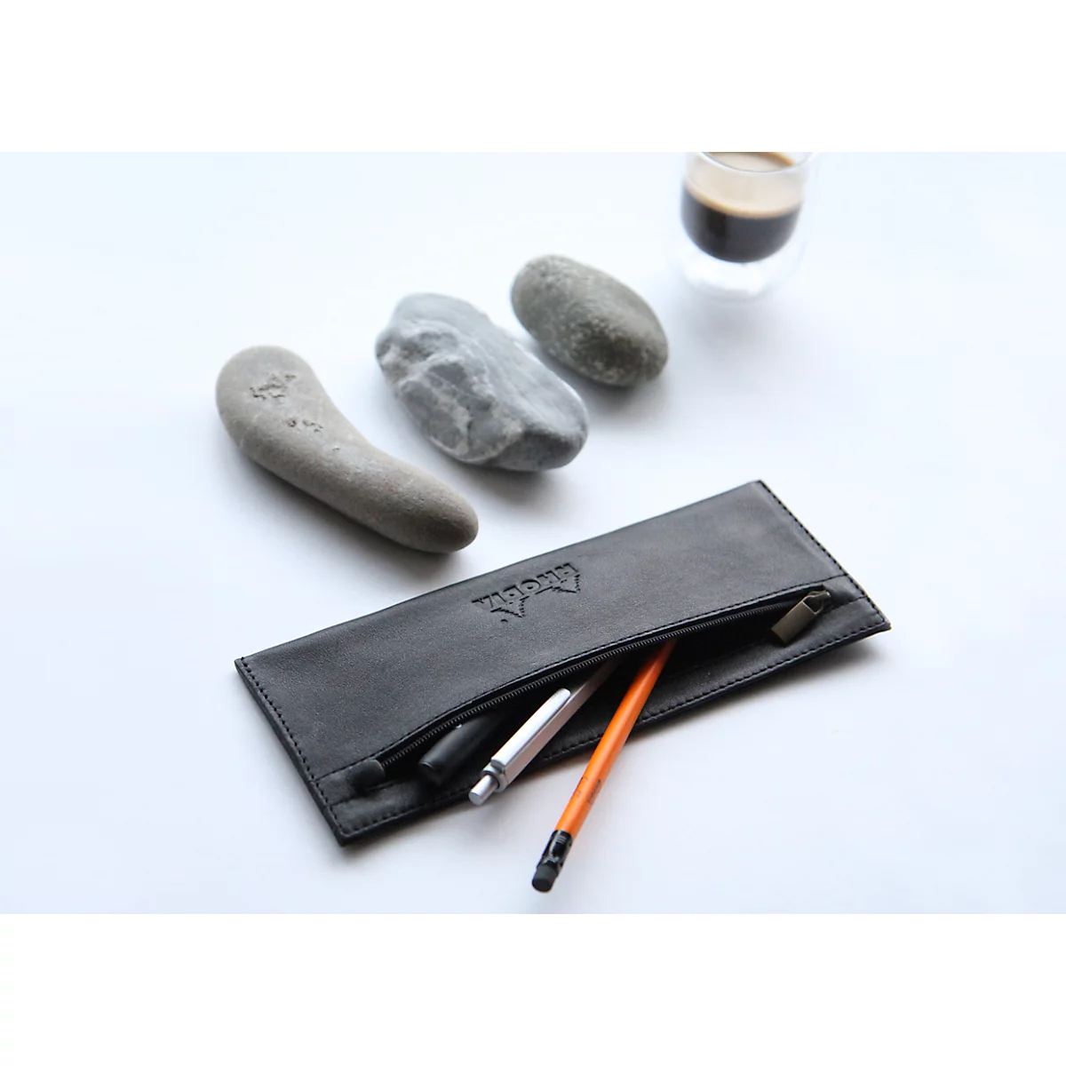 Mäppchen Rhodia ePure, 220 x 85 mm, Leder, schwarz