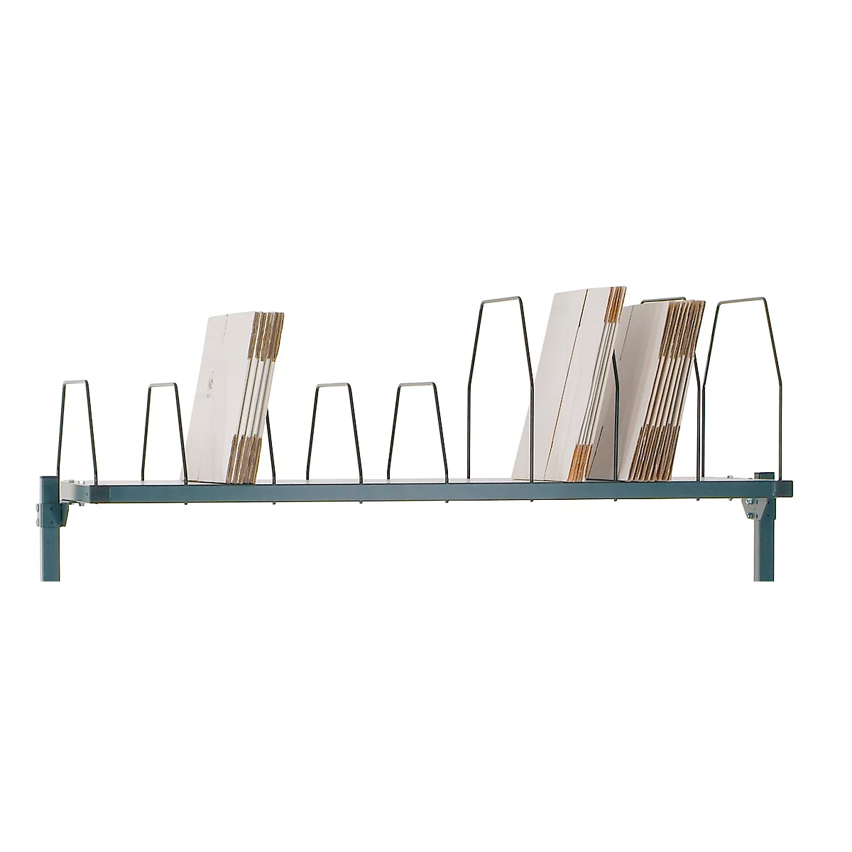 Magasin annexe pour table d'emballage et de travail Rocholz 1200/1600/2000, 9 séparateurs, L 1600 x P 600 mm x H 400, gris clair