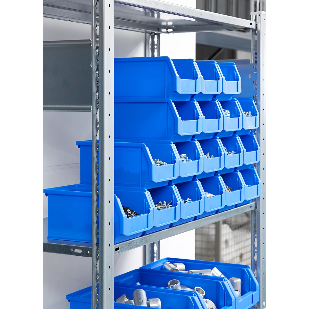 Magazijnbak LF 221 SSI Schäfer - polypropeen - L 234 x B 150 x H 122 mm - 2,7 l - blauw