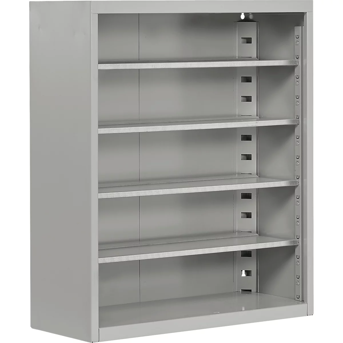 Magazijnkast - B 700 x D 300 x H 830 mm - 4 legborden - zonder bakken - zonder deuren - blank alu