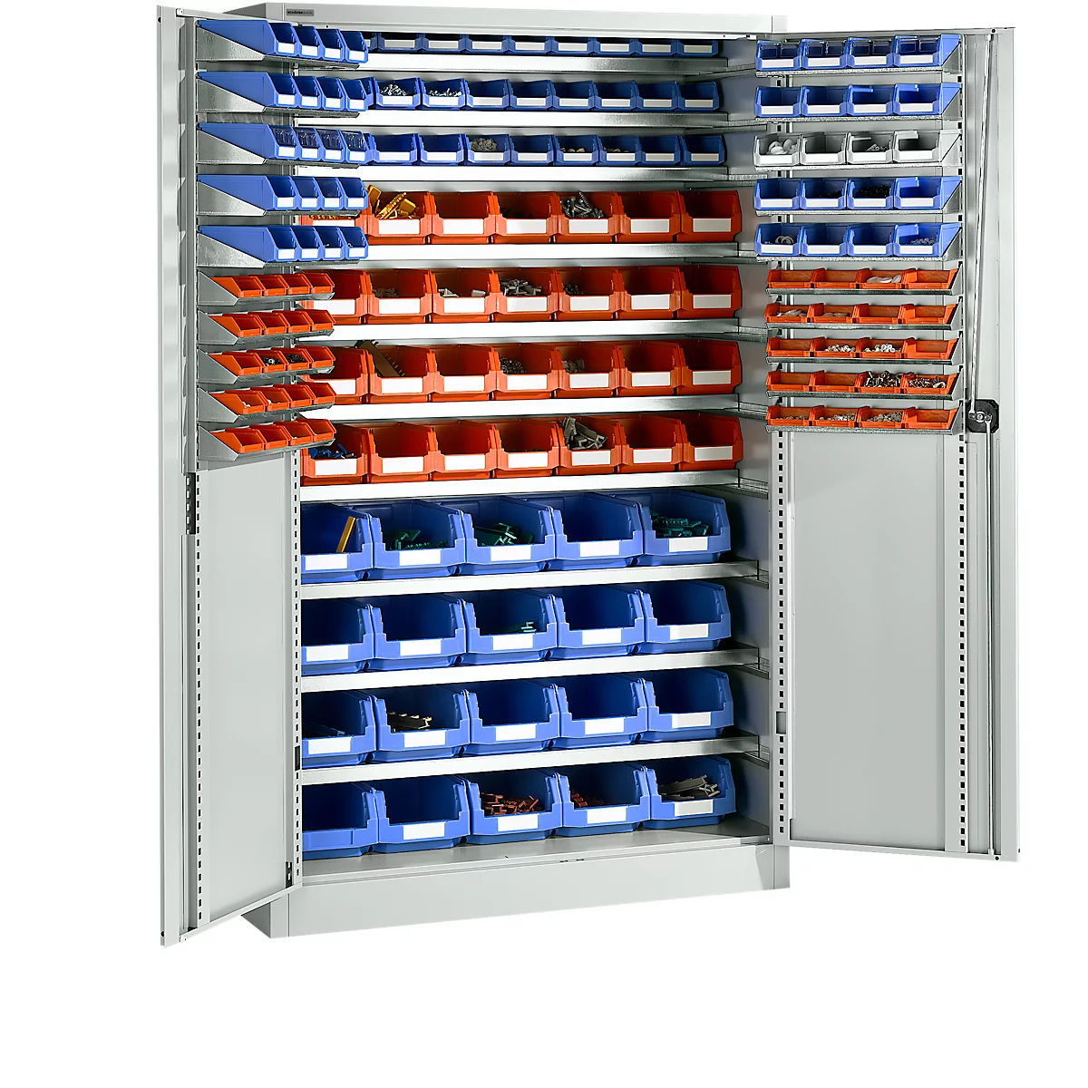 Magazijnkast, met uitrusting, B 1200 x D 500 x H 1935 mm, lichtgrijs 