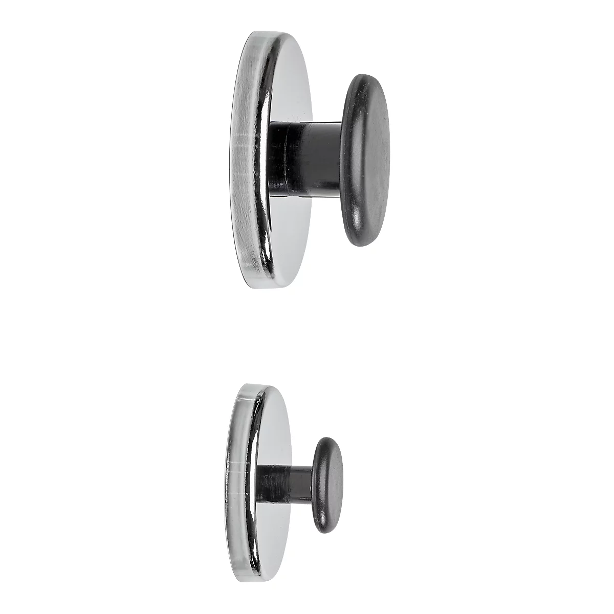 Magneetkluwen, rond, met handvatknop, 51 x D 24 mm, kleefkracht tot 9 kg, staal &amp; kunststof, licht zilver, 1 st.