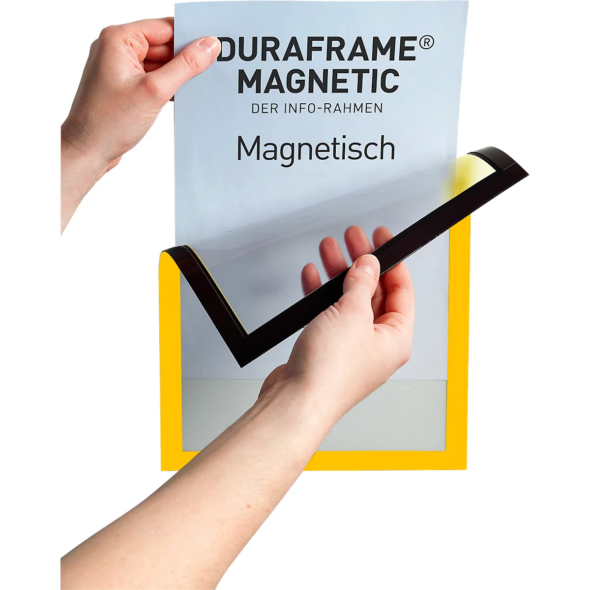 Magneetlijst Duraframe Magnetisch, A4, geel, 5 stuks