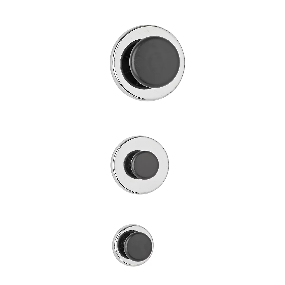 Magneetstang, rond, met handvatknop, 38 x D 24 mm, kleefkracht tot 5 kg, staal &amp; kunststof, licht zilver, 1 st.