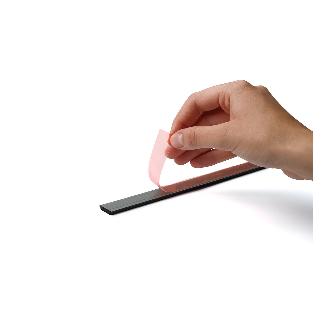 Magneetstrip DURAFIX® rail, B 297 x H 17 mm, zelfklevend, luchtbelvrije look, zilver