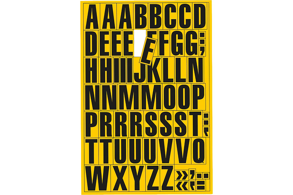 Magnetbuchstaben, für Metalloberflächen, DIN A4, gelb