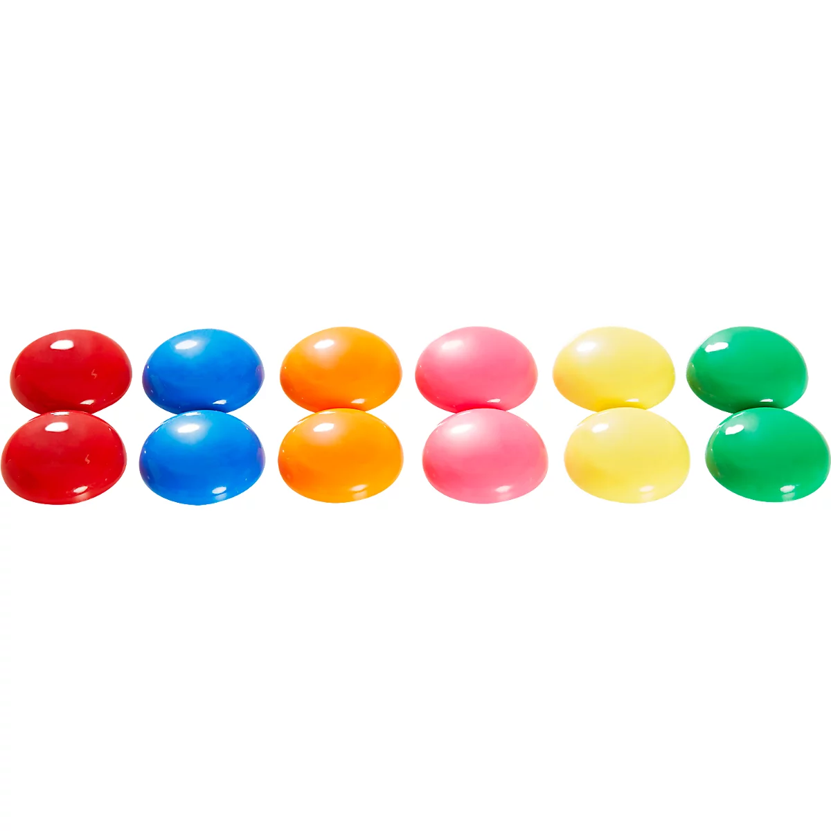 Magnete STM30, rund, Haftkraft 0,4 kg oder bis zu 6 Blätter des Formates A4, Ø 30 mm, farbsortiert, 12 Stück