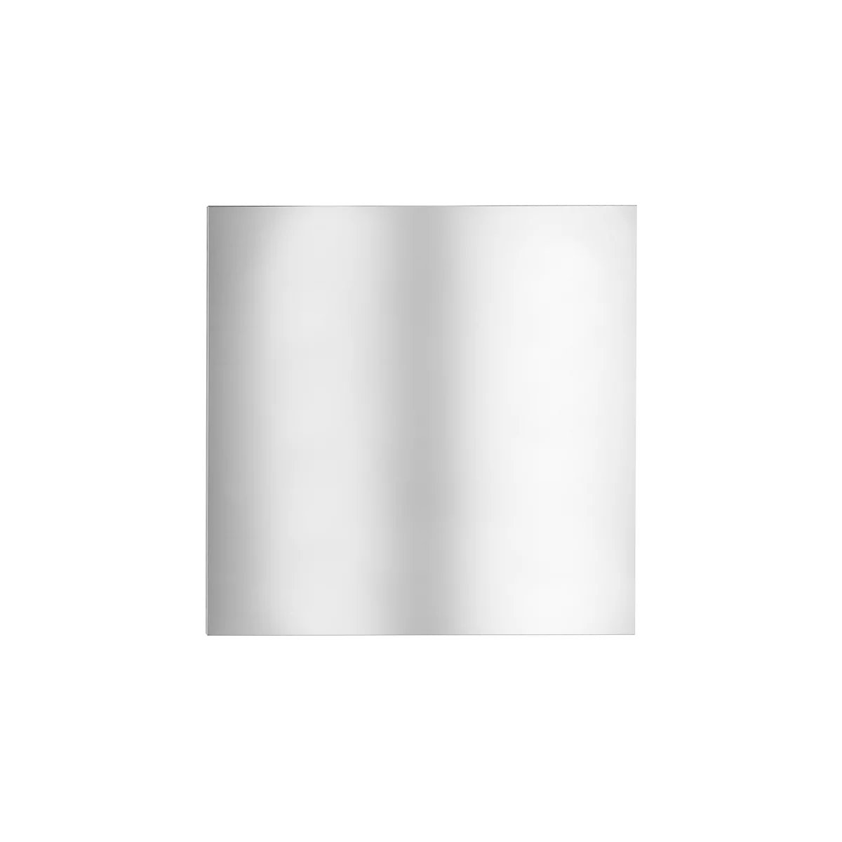 Square, light surface, likely metal. The light gradient creates a subtle sheen.