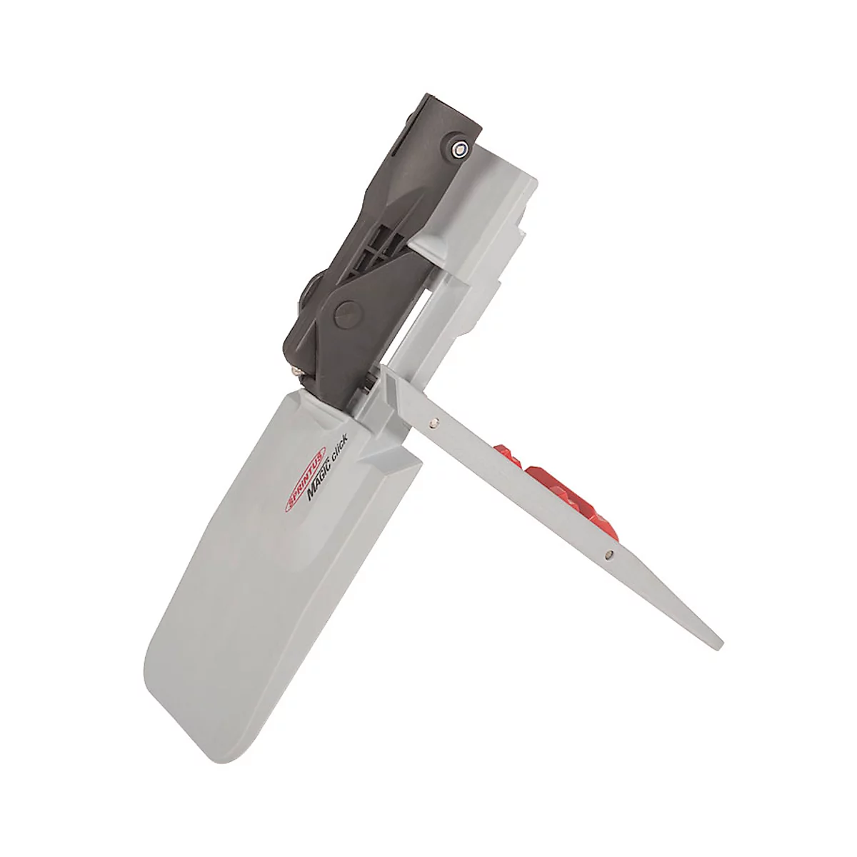 Opened gray writing device with red accent color. The text "MAGIC" is visible.