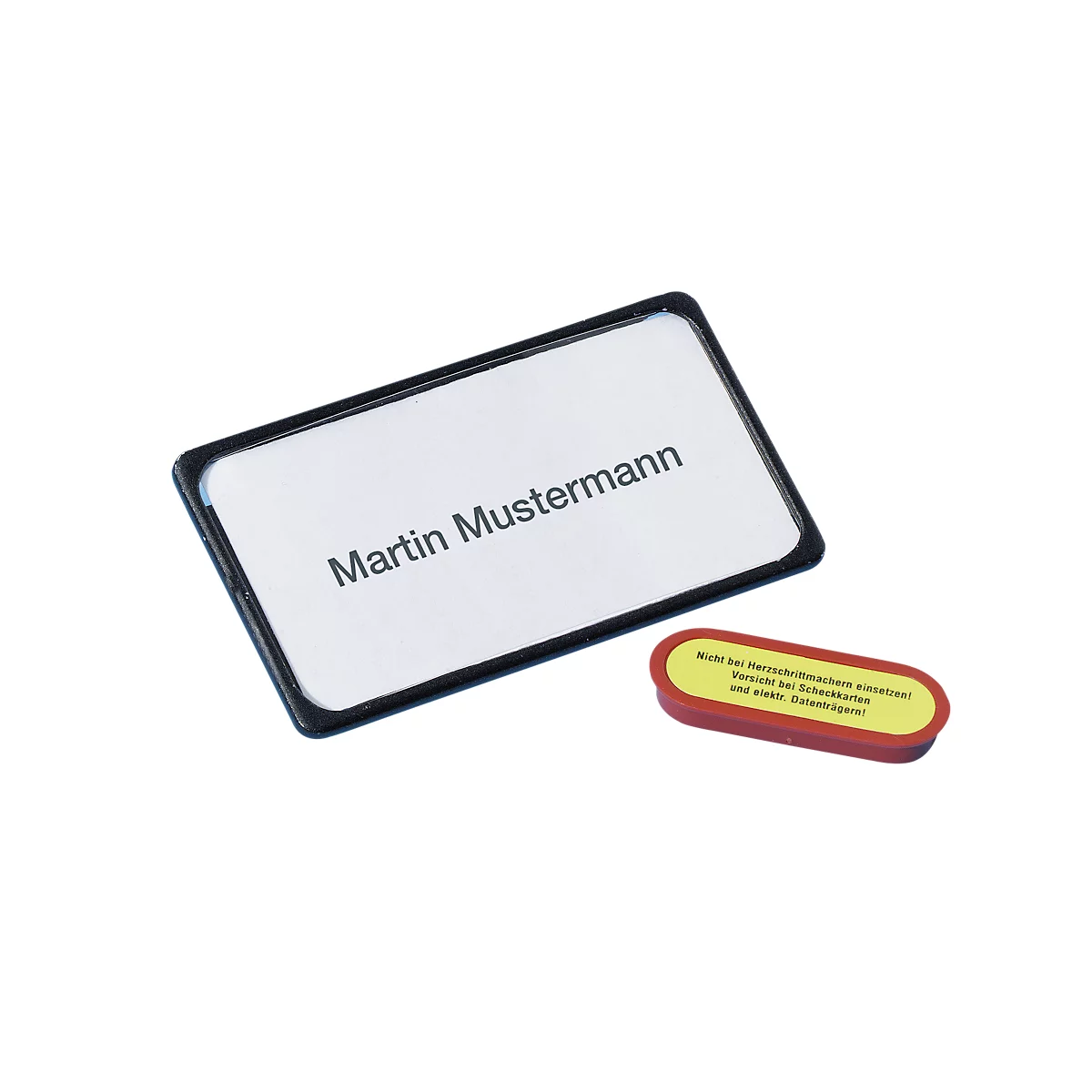 Magnetische naambadges, zwart, 10 st.