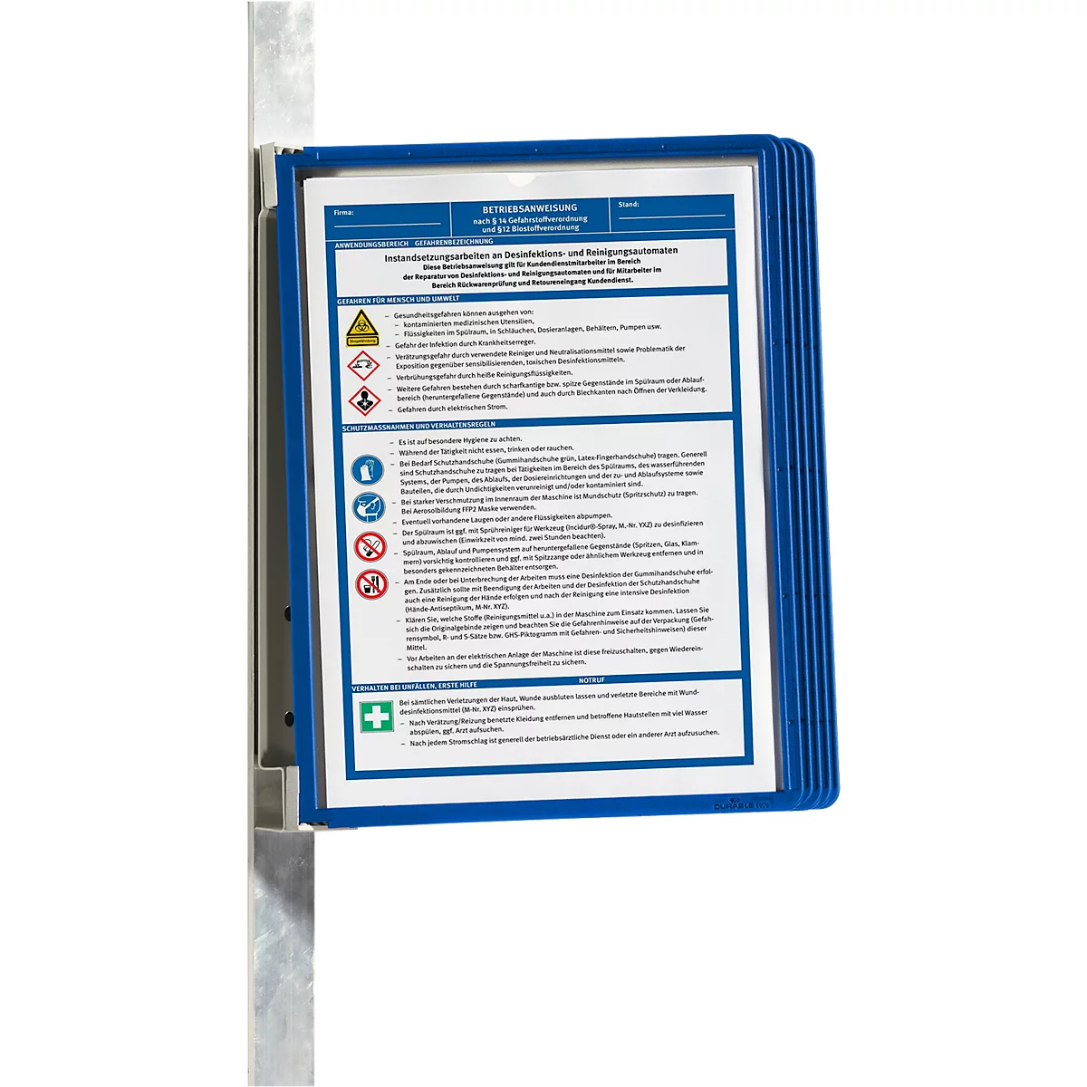 Magnetische wandhouder set VARIO WALL, incl. 5 zichtvensters, donkerblauw