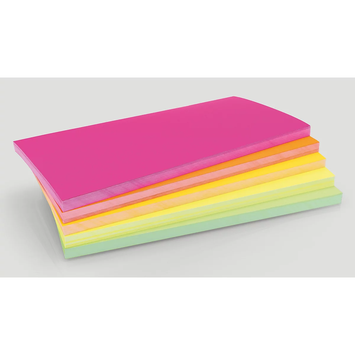 Magnetoplan Neon-Set mit 5 farbigen Karten, 200x100mm, 120g/m2, 250 Stück.