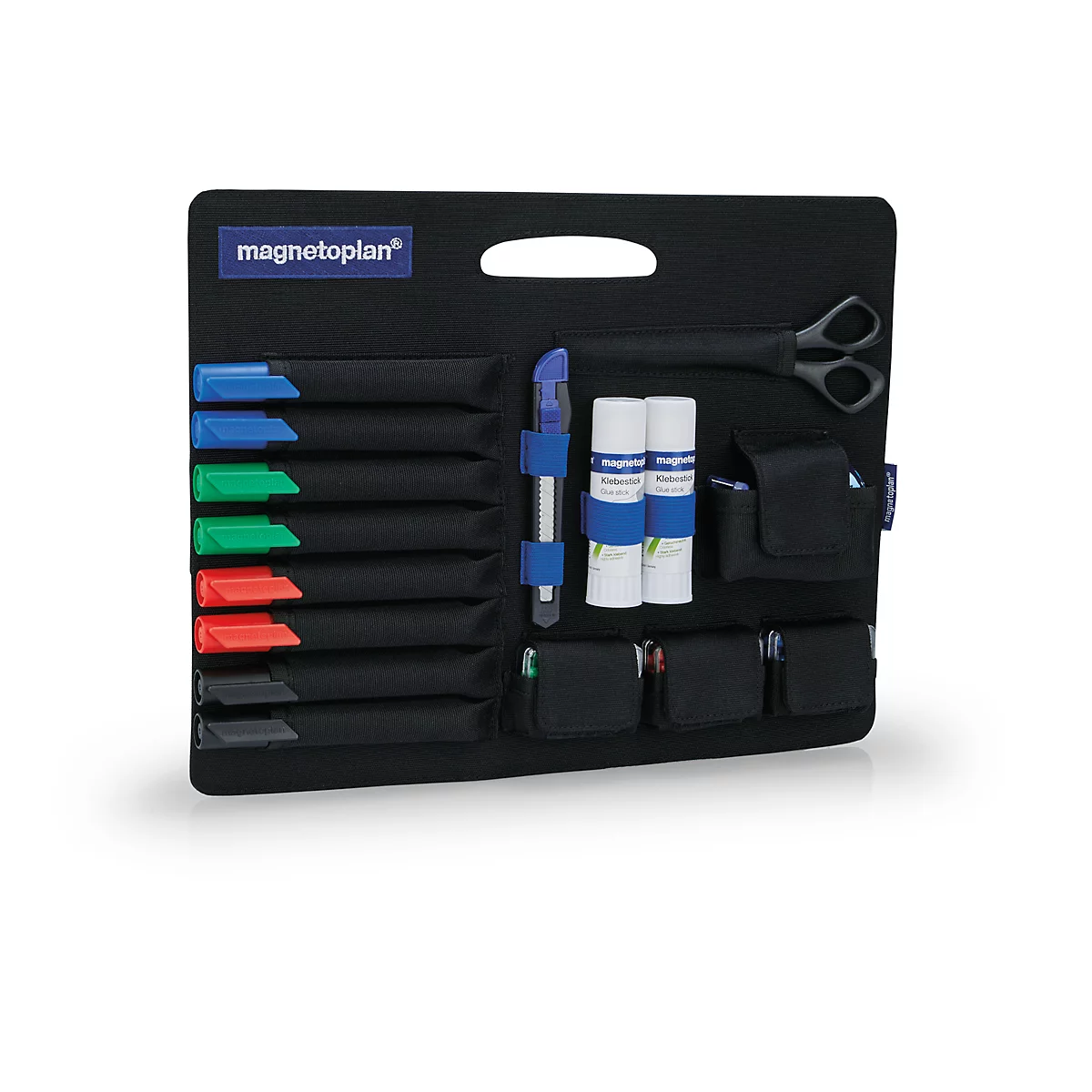 magnetoplan® Moderatorentasche, inkl. 1300-tlg. Kit, Polyester, schwarz, mit Tragegriff