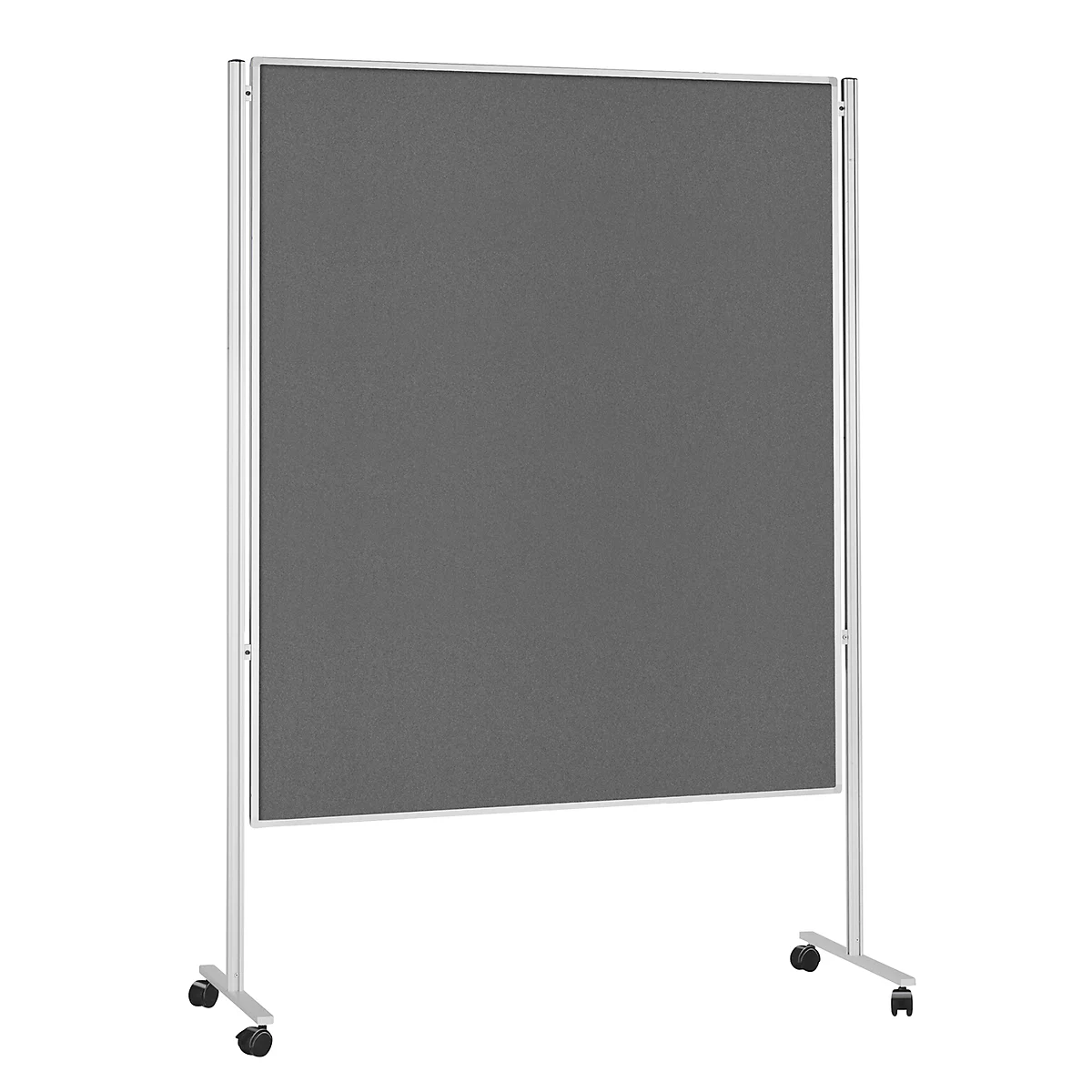 magnetoplan® Stellwand, mobil, doppelseitig, B 1500 x T 1200 mm, grau, Filz