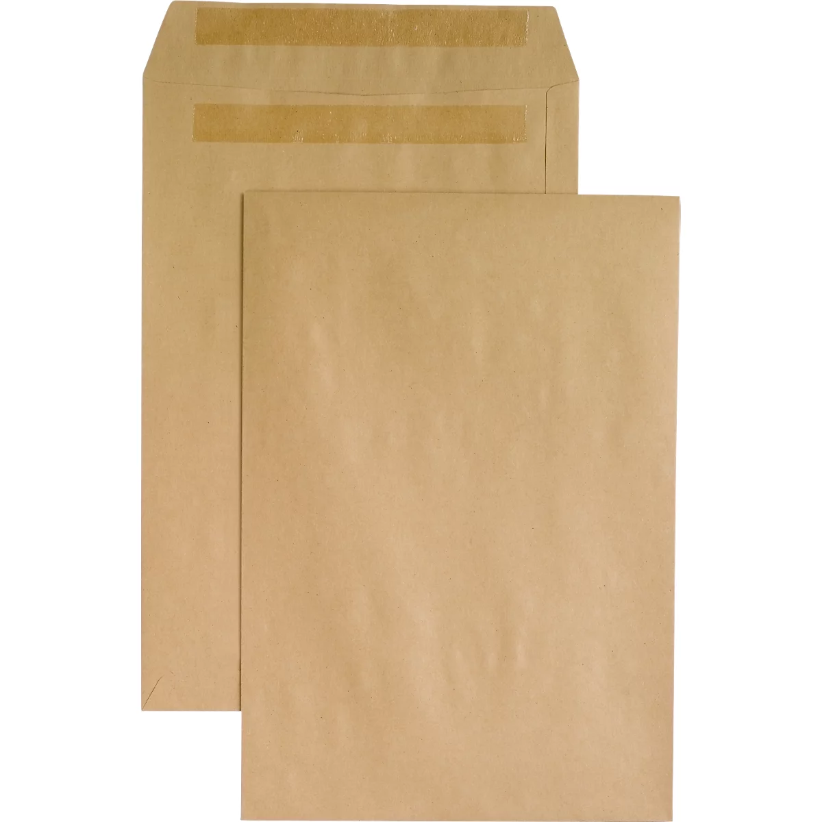 Two brown paper envelopes, one placed over the other.