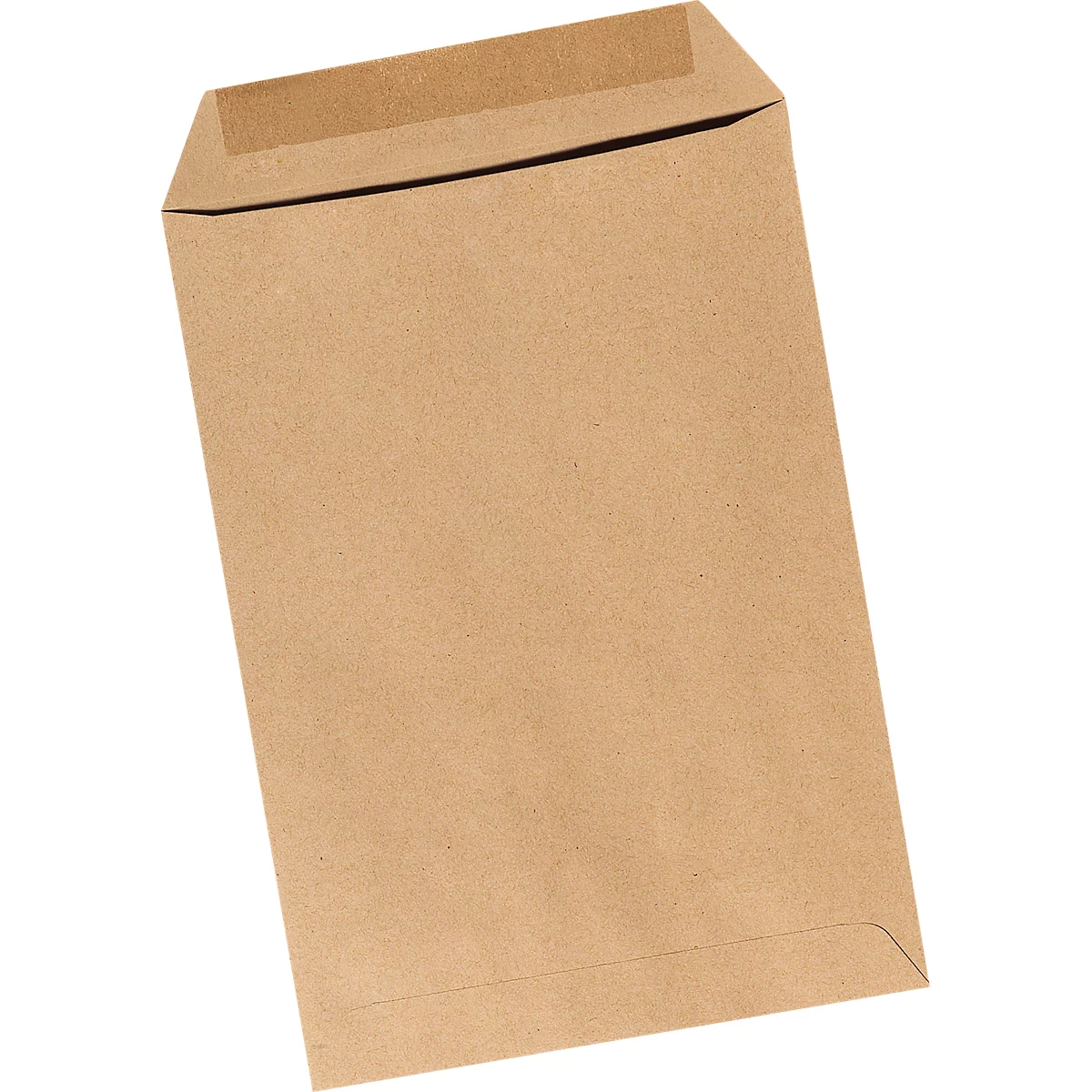 Brown envelope, photographed diagonally from above. With a black line on the sealing edge.