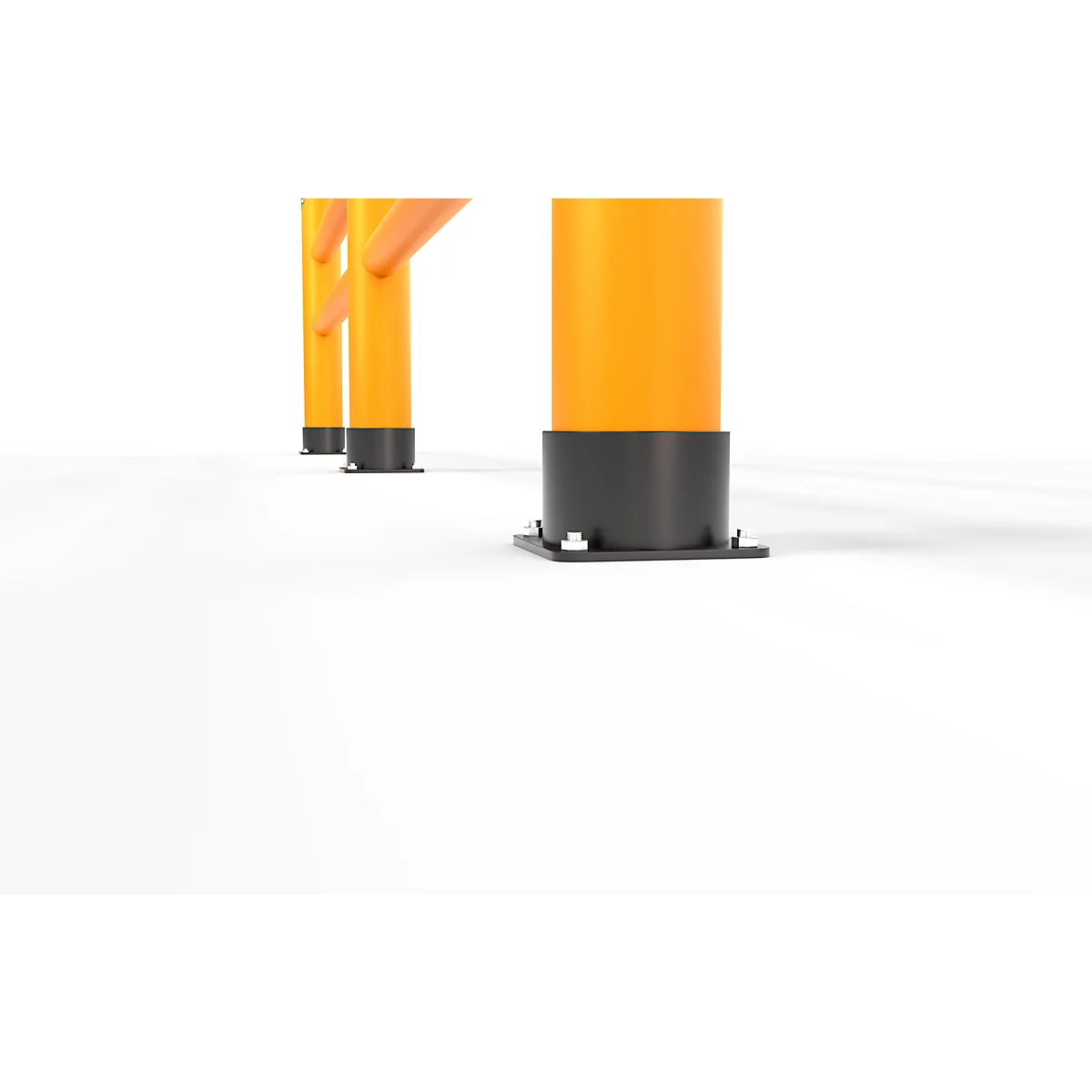 Main courante Ampere Rack-Mammut®, plastique, L 4000 x H 1100 mm, jaune trafic