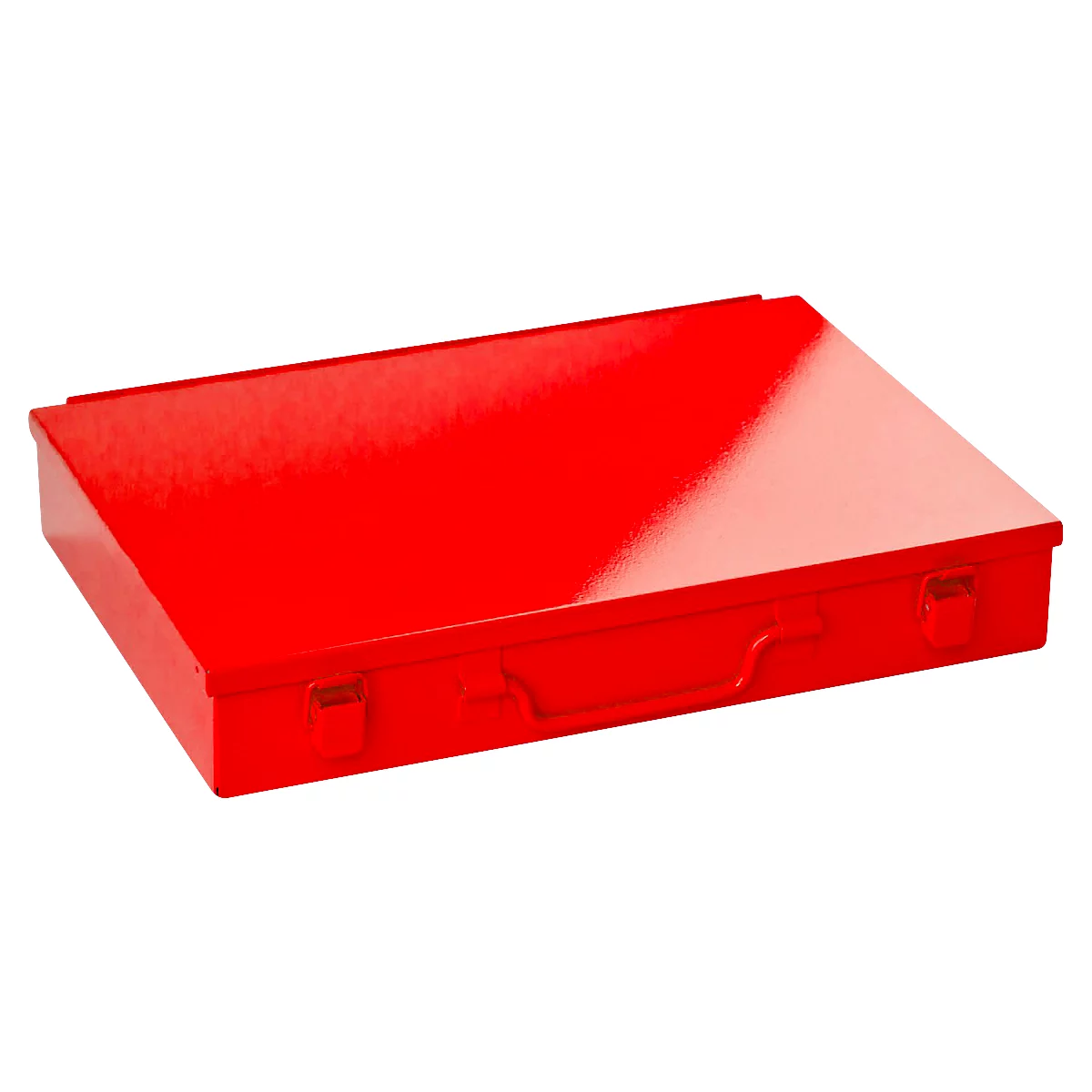Mallette d'assortiment ADB, vide, 12 compartiments, verrouillable, avec poignée, L 330 x P 230 x H 50 mm, acier &amp; plastique ABS, rouge trafic RAL 3020
