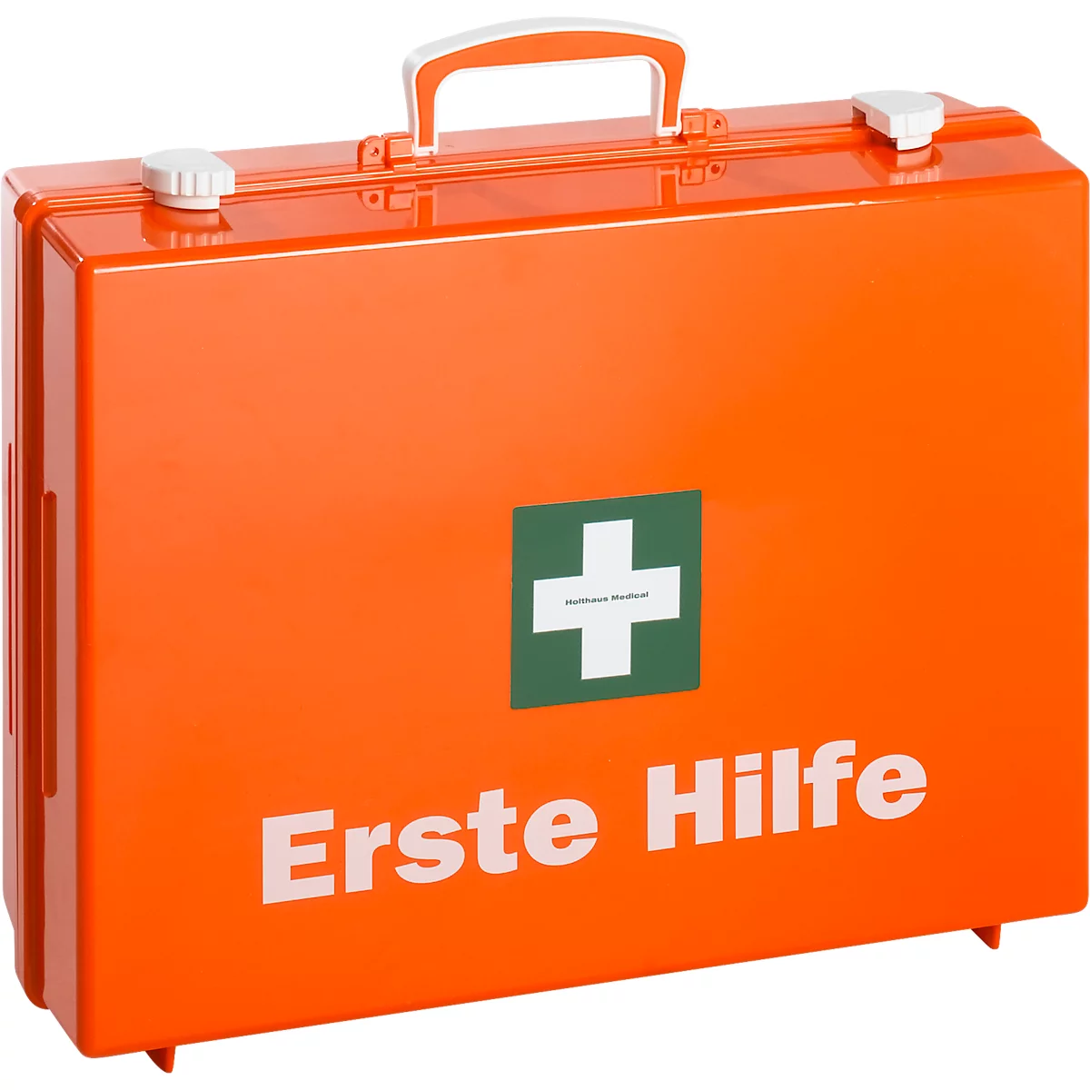 Mallette de premiers secours MULTI, remplie avec DIN 13169 (étendue), L 400 x P 300 x H 150 mm, plastique ABS, orange