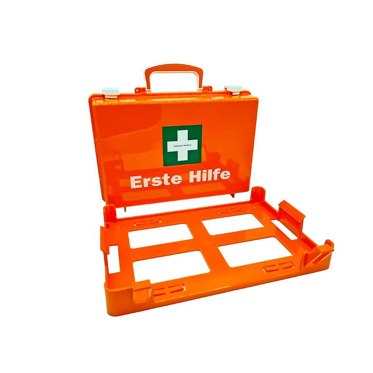 Mallette de premiers secours SAN, remplie avec DIN 13157 (étendue), L 310 x P 210 x H 130 mm, plastique ABS, orange