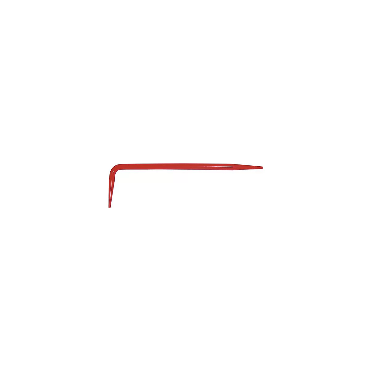Épingle angulaire rouge sur fond blanc.