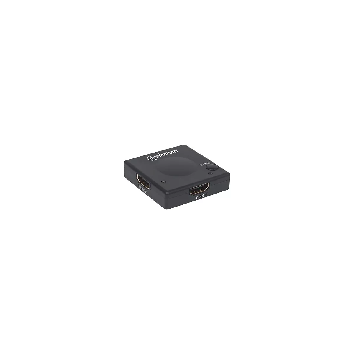 Manhattan HDMI Switch 2-Port, 1080p, Connects x2 HDMI sources to x1 display, Automatic and Manual Switching (via button), No external power required, Black, Three Year Warranty, Blister - Video/Audio-Schalter - 2 Anschlüsse