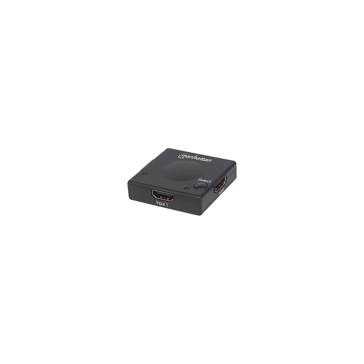 Manhattan HDMI Switch 2-Port, 1080p, Connects x2 HDMI sources to x1 display, Automatic and Manual Switching (via button), No external power required, Black, Three Year Warranty, Blister - Video/Audio-Schalter - 2 Anschlüsse