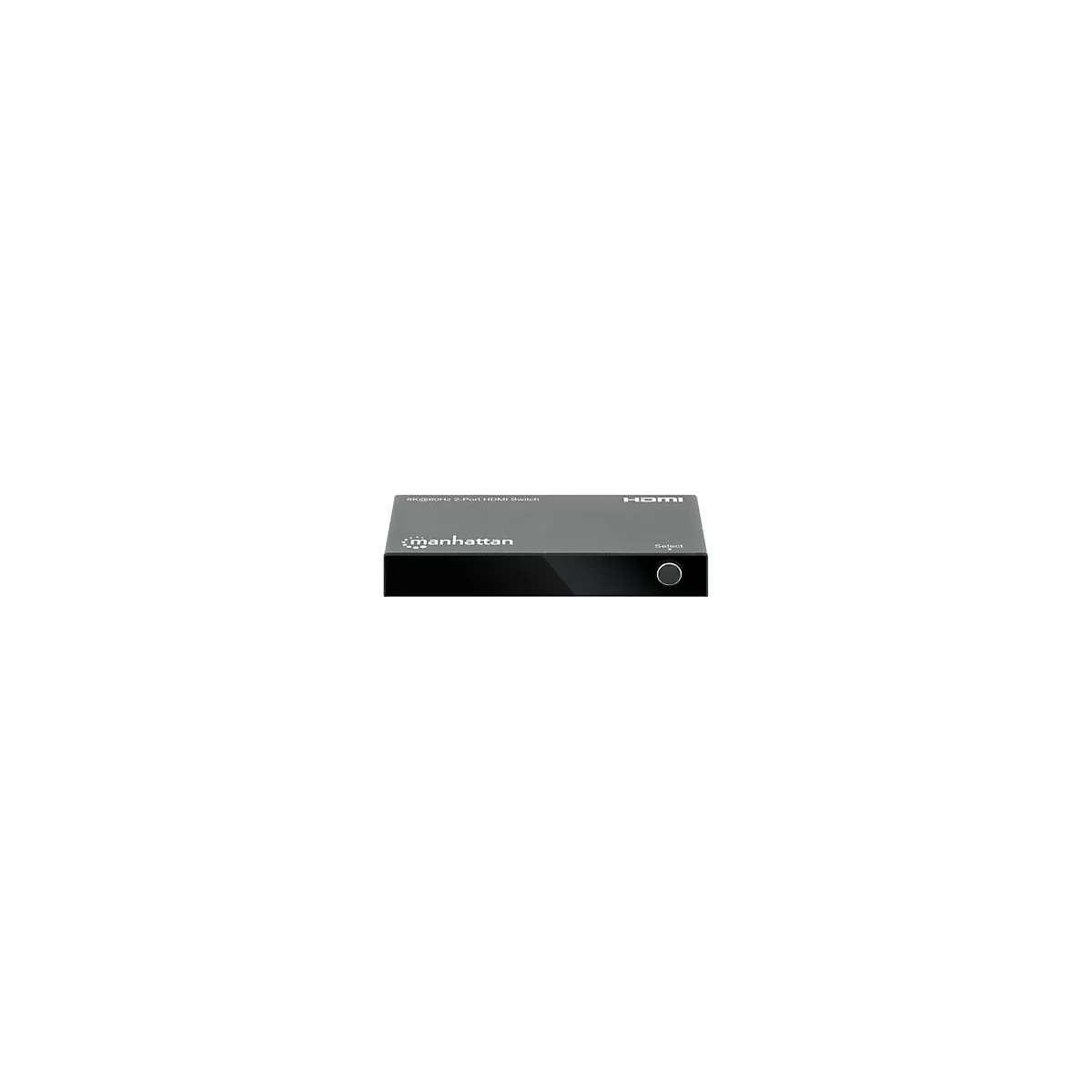 Manhattan HDMI Switch 2-Port, 8K@60Hz, Connects x2 HDMI sources to x1 display, Automatic Switching, Includes Micro-USB to USB-A power cable, Black, Three Year Warranty, Blister - Video/Audio-Schalter - 8K bei 60 Hz, 2-Port, HDMI - Desktop