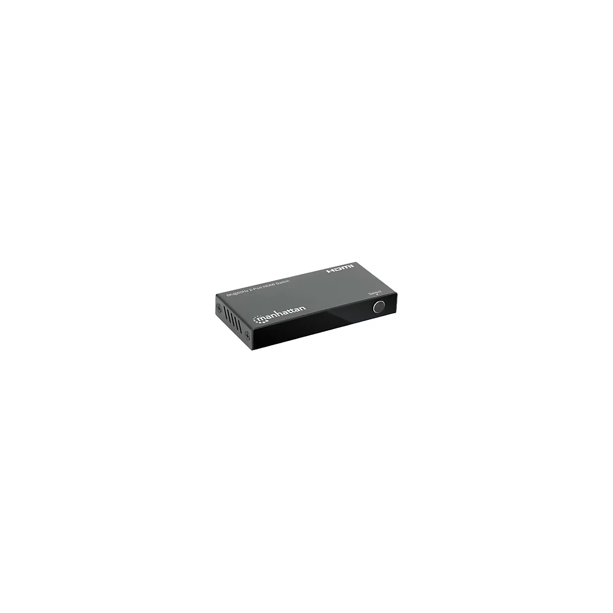 Manhattan HDMI Switch 2-Port, 8K@60Hz, Connects x2 HDMI sources to x1 display, Automatic Switching, Includes Micro-USB to USB-A power cable, Black, Three Year Warranty, Blister - Video/Audio-Schalter - 8K bei 60 Hz, 2-Port, HDMI - Desktop