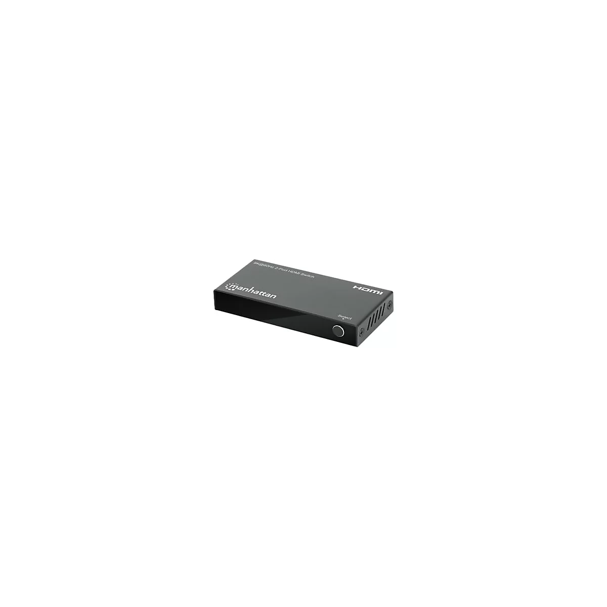 Manhattan HDMI Switch 2-Port, 8K@60Hz, Connects x2 HDMI sources to x1 display, Automatic Switching, Includes Micro-USB to USB-A power cable, Black, Three Year Warranty, Blister - Video/Audio-Schalter - 8K bei 60 Hz, 2-Port, HDMI - Desktop