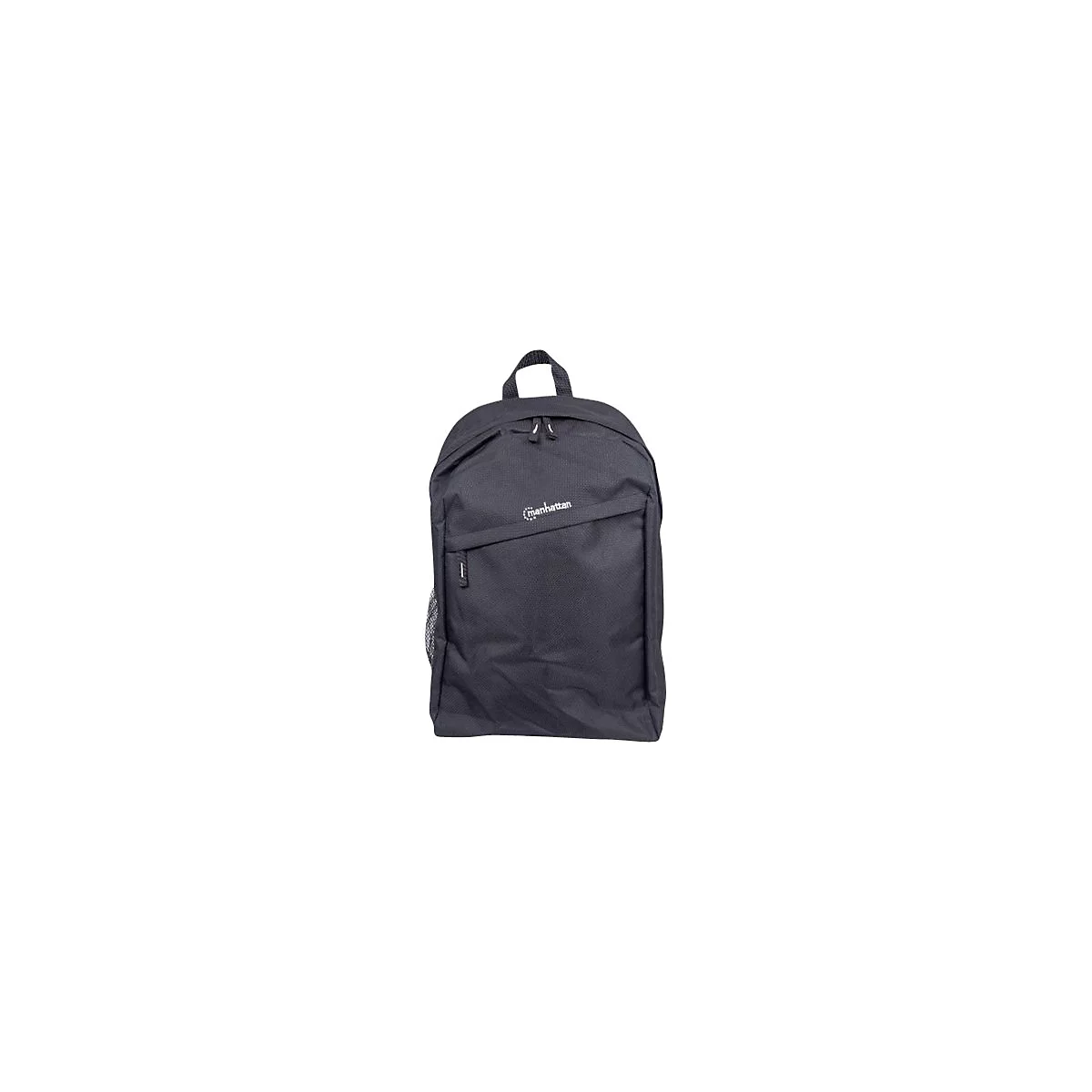 Schwarzer Manhattan Rucksack vor weißem Hintergrund.