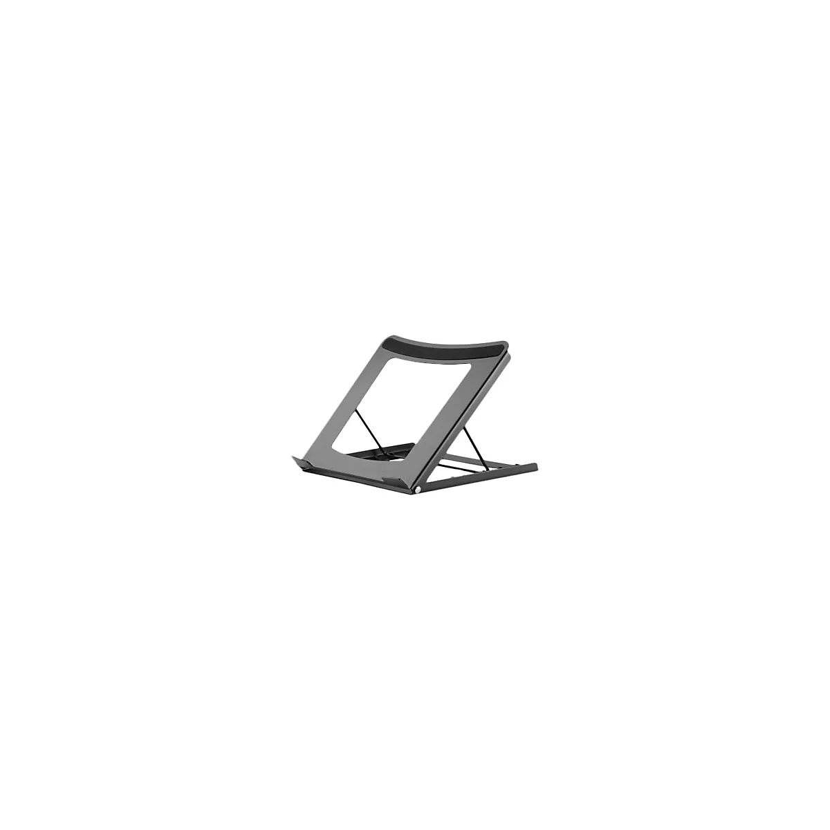 Manhattan Laptop and Tablet Stand, Adjustable (5 positions), Suitable for all tablets and laptops up to 15.6', Portable and Lightweight, Steel, Black, Lifetime Warranty - Notebook- / Tablet-Ständer - 39.6 cm - 10' - 15.6' - Schwarz