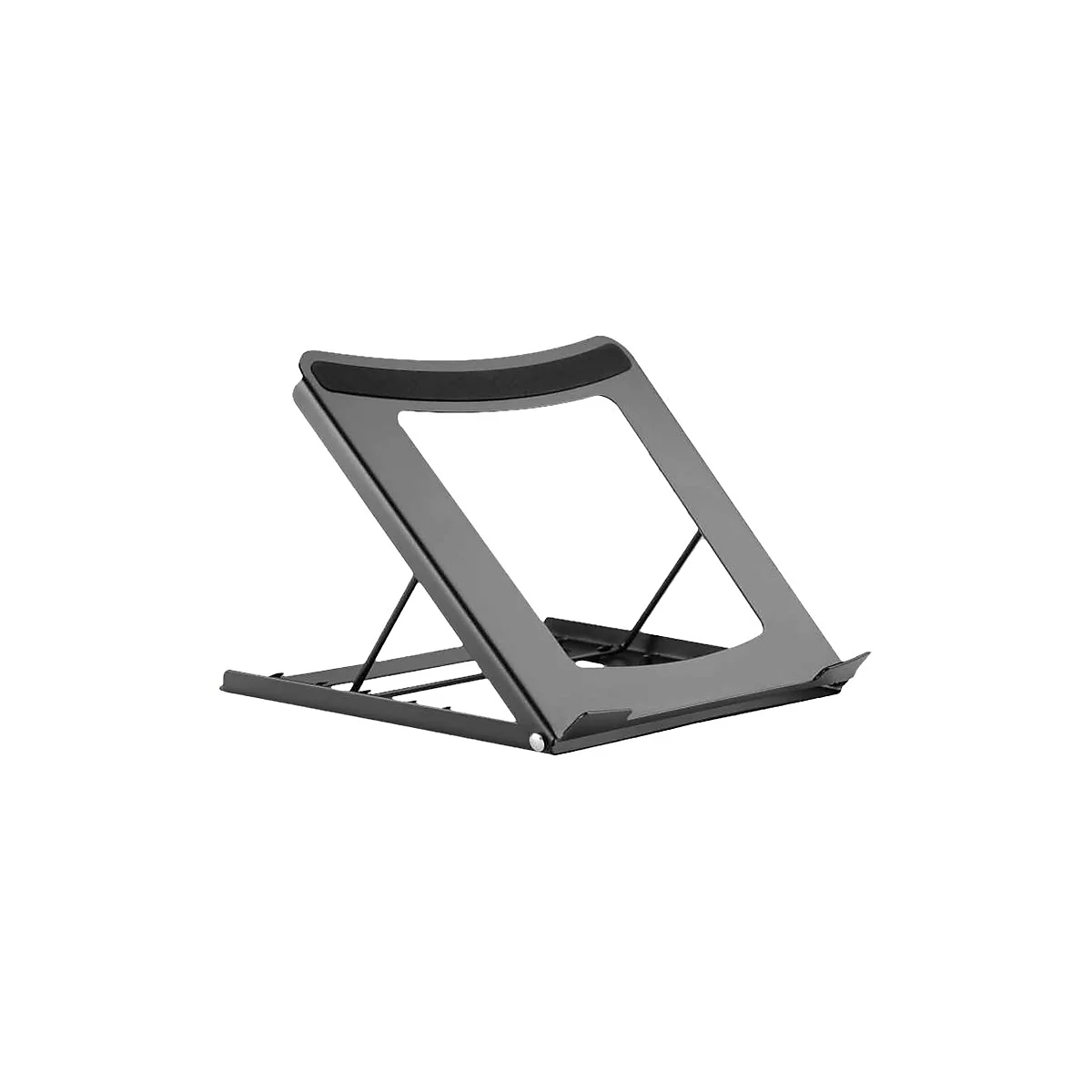 Manhattan Laptop and Tablet Stand, Adjustable (5 positions), Suitable for all tablets and laptops up to 15.6', Portable and Lightweight, Steel, Black, Lifetime Warranty - Notebook- / Tablet-Ständer - 39.6 cm - 10' - 15.6' - Schwarz