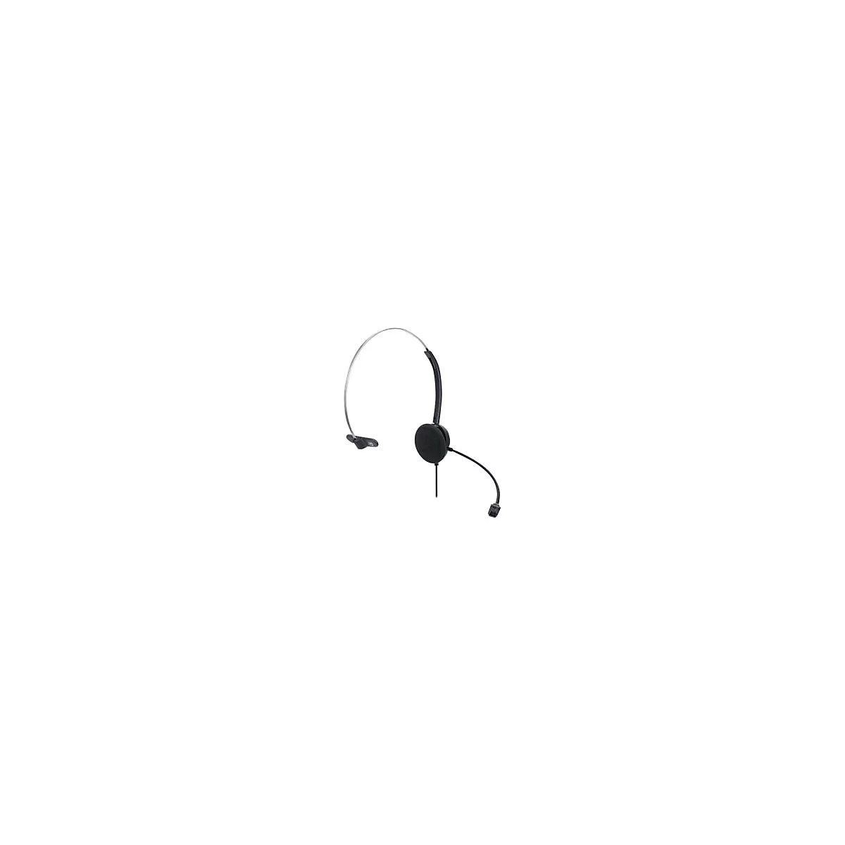 Manhattan Mono On-Ear Headset (USB), Microphone Boom (padded), Retail Box Packaging, Adjustable Headband, In-Line Volume Control, Ear Cushion, USB-A for both sound and mic use, cable 1.5m, Three Year Warranty - Headset